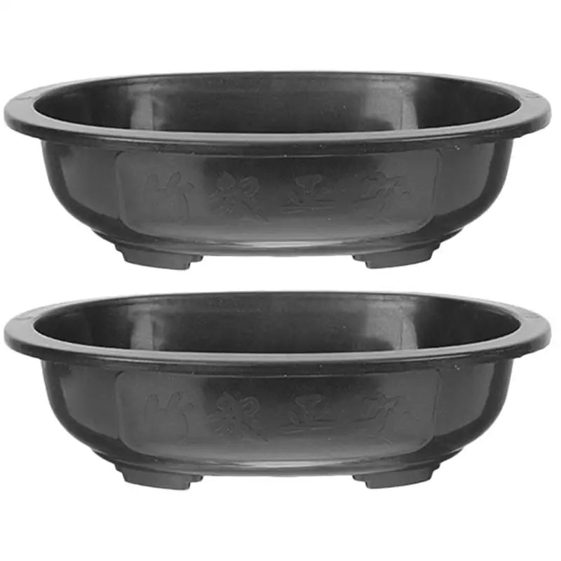 2-Piece Outdoor Oval Bonsai Flowerpot Set