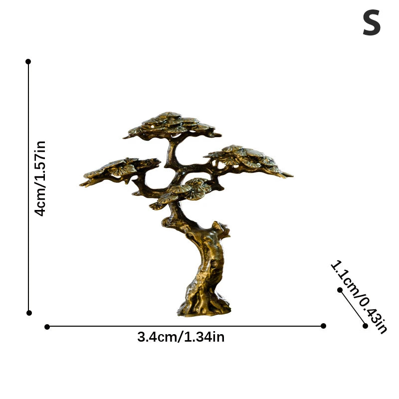 Bonsai Brass Welcoming Pine Tree