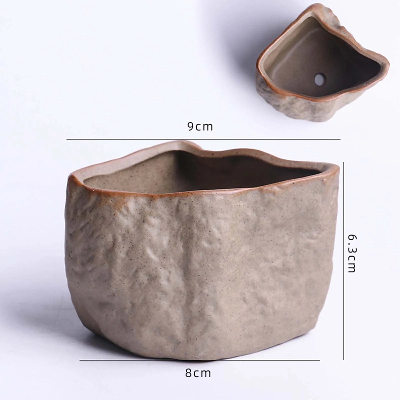 Ceramic Stone Shape Bonsai Pot