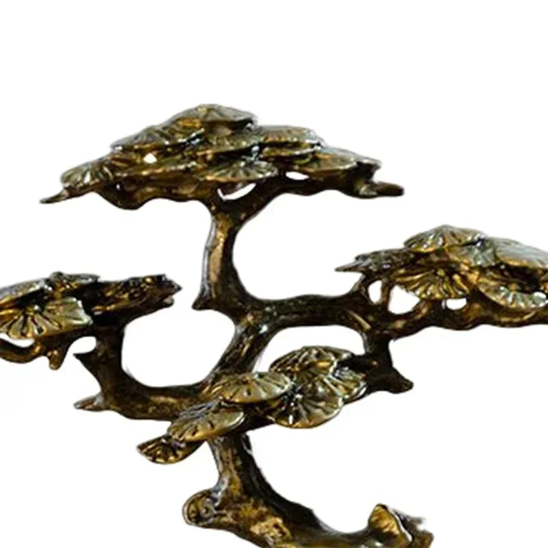 Bonsai Brass Welcoming Pine Tree