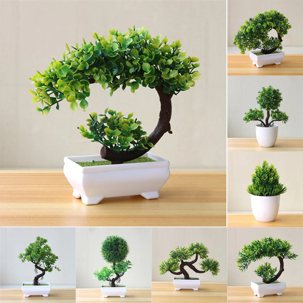 Green Artificial Potted Bonsai Plant