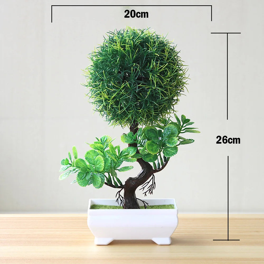 Green Artificial Potted Bonsai Plant