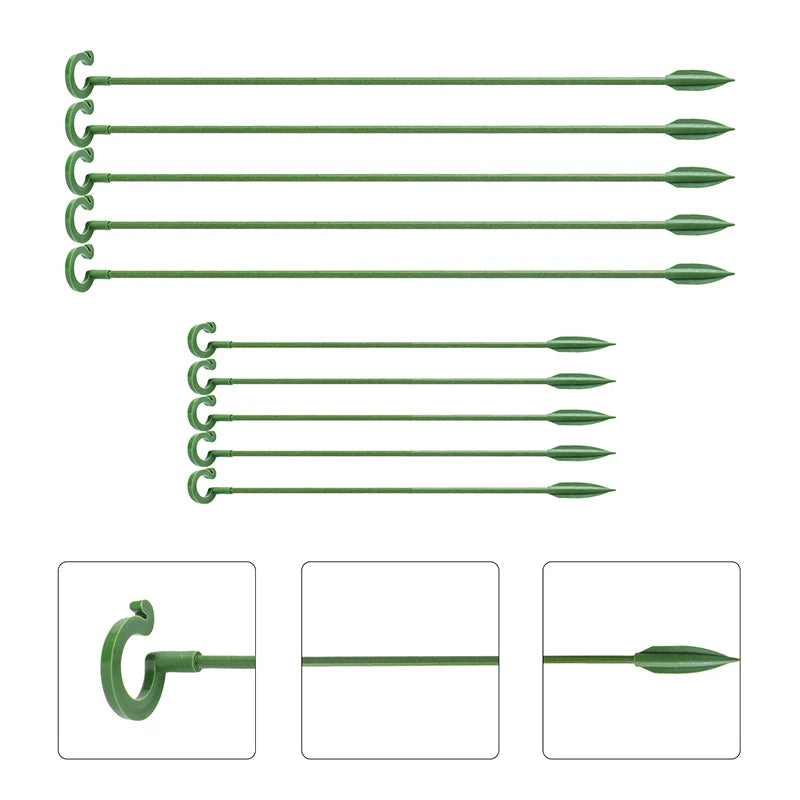 5-Piece Plant Support Stakes and Clips