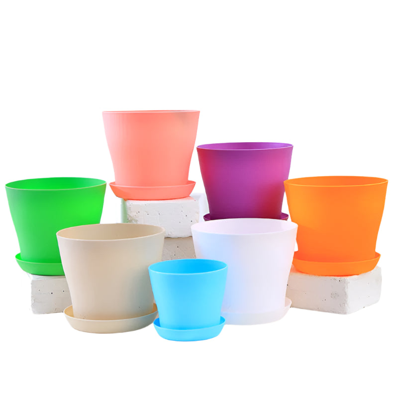 Plastic Pot with Tray