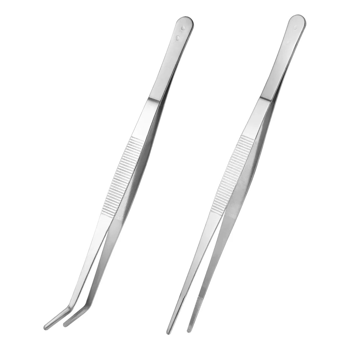 2-Piece Stainless Steel Tweezers Set