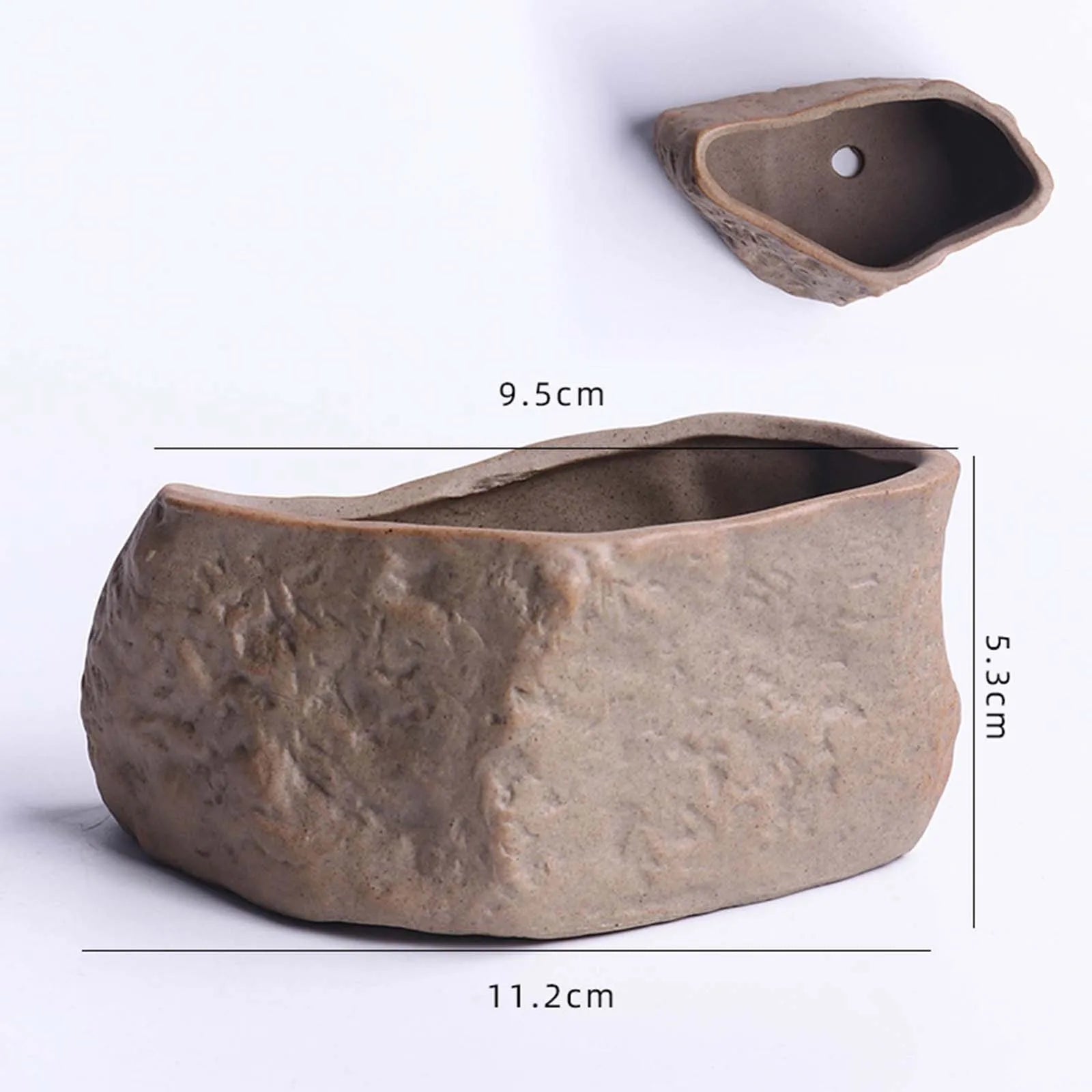 Ceramic Stone Shape Bonsai Pot