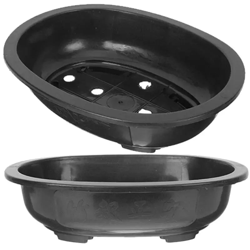 2-Piece Outdoor Oval Bonsai Flowerpot Set