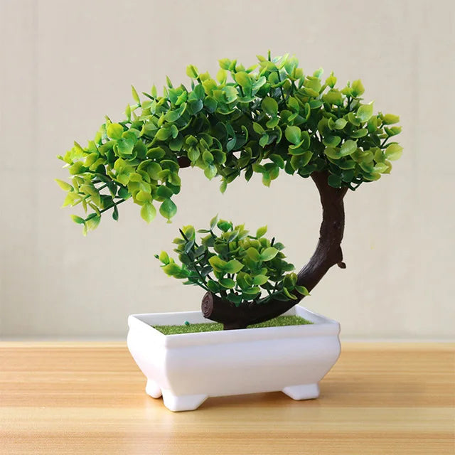 Green Artificial Potted Bonsai Plant