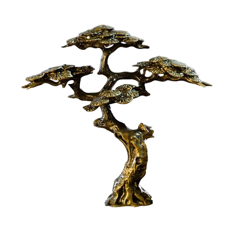 Bonsai Brass Welcoming Pine Tree