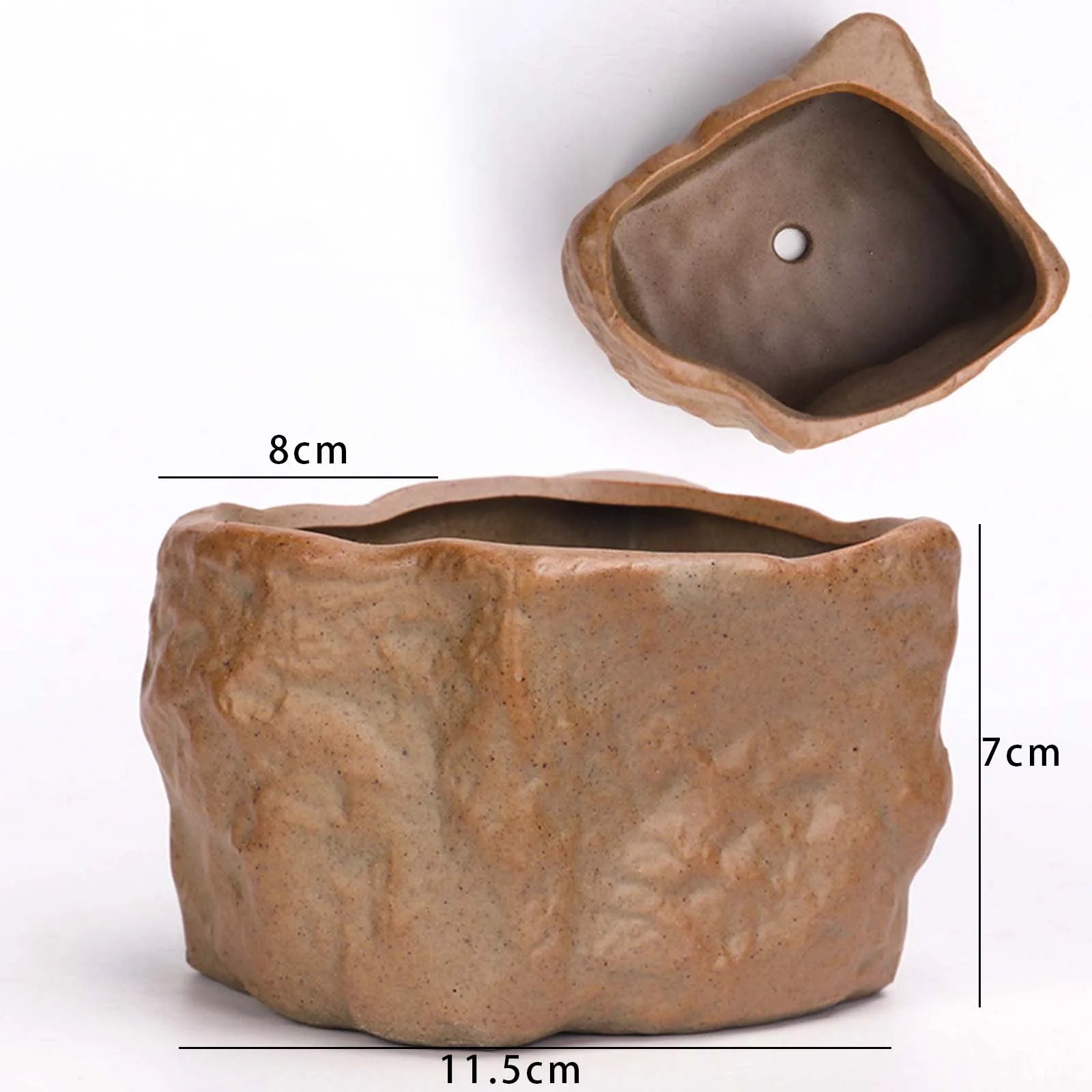 Ceramic Stone Shape Bonsai Pot